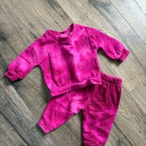 GAP Pink Tie-Dye Kids Matching Sweatshirt & Jogger Set
